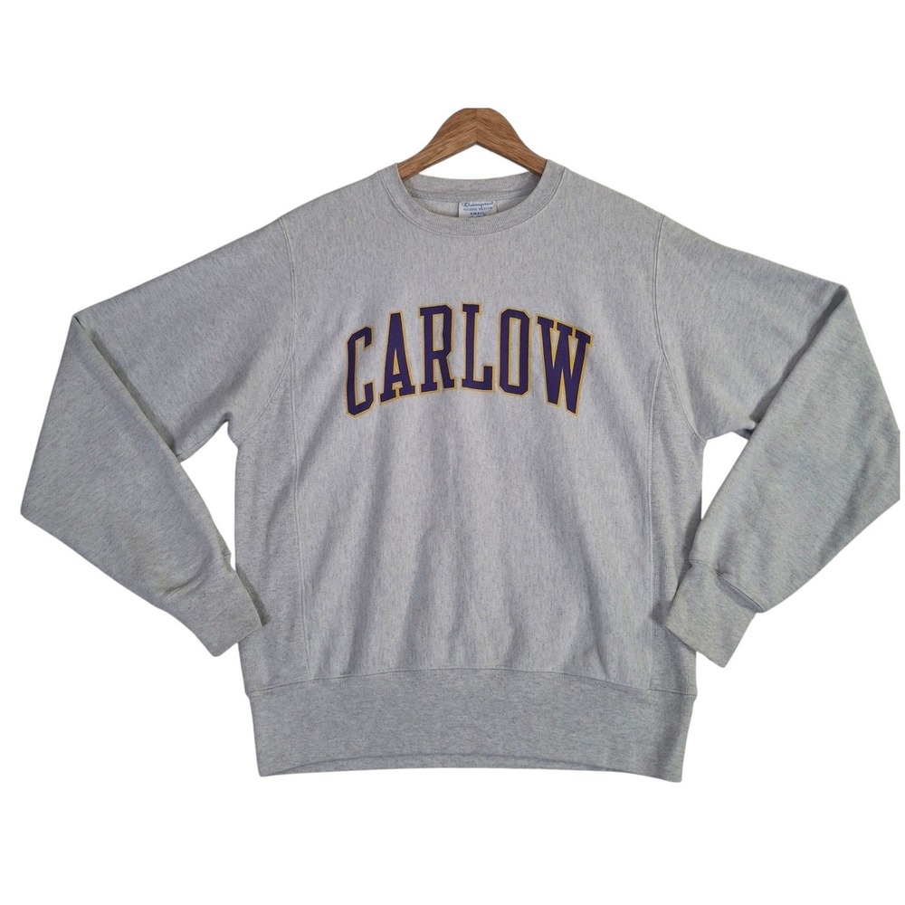 Champion Reverse Weave Carlow University Sweatshirt Gray Mens Small RN 49314